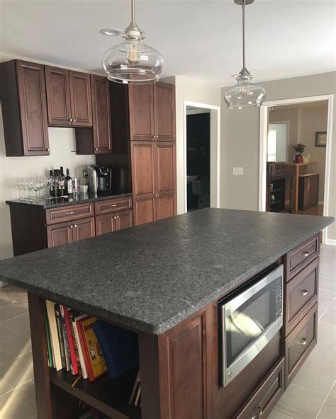 elegant grey granite countertops.